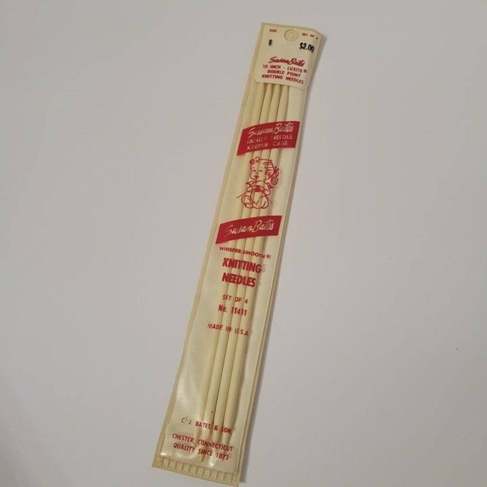 Set of 4 Susan Bates 10" Luxite Double Point Knitting Needles Size 9